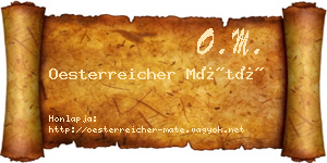 Oesterreicher Máté névjegykártya